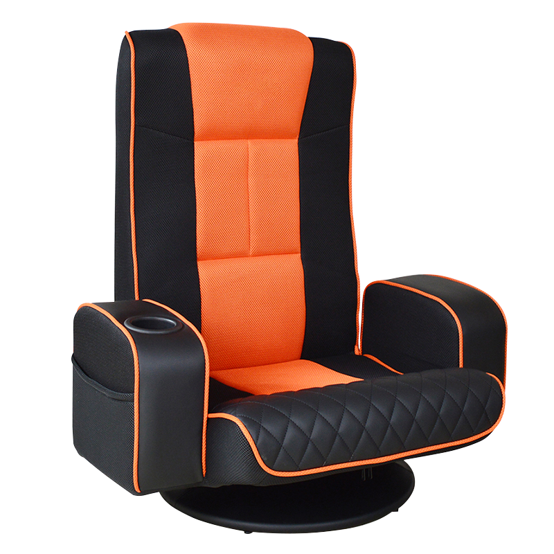 Регулируемое игровое кресло с сетчатым полом из искусственной кожи с подстаканником (S-0107b)