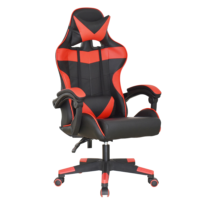 Кожаное игровое кресло с подлокотниками и откидной спинкой (Y-2448)