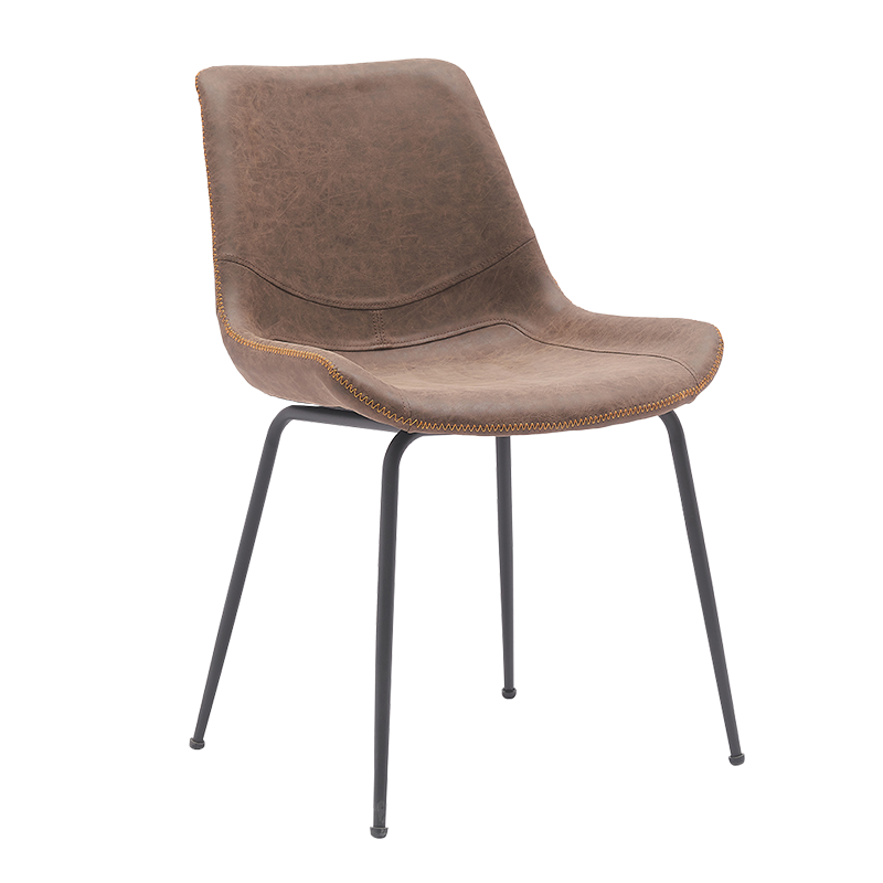 Стулья для столовой со средней спинкой и коричневыми металлическими ножками (Y-C12)