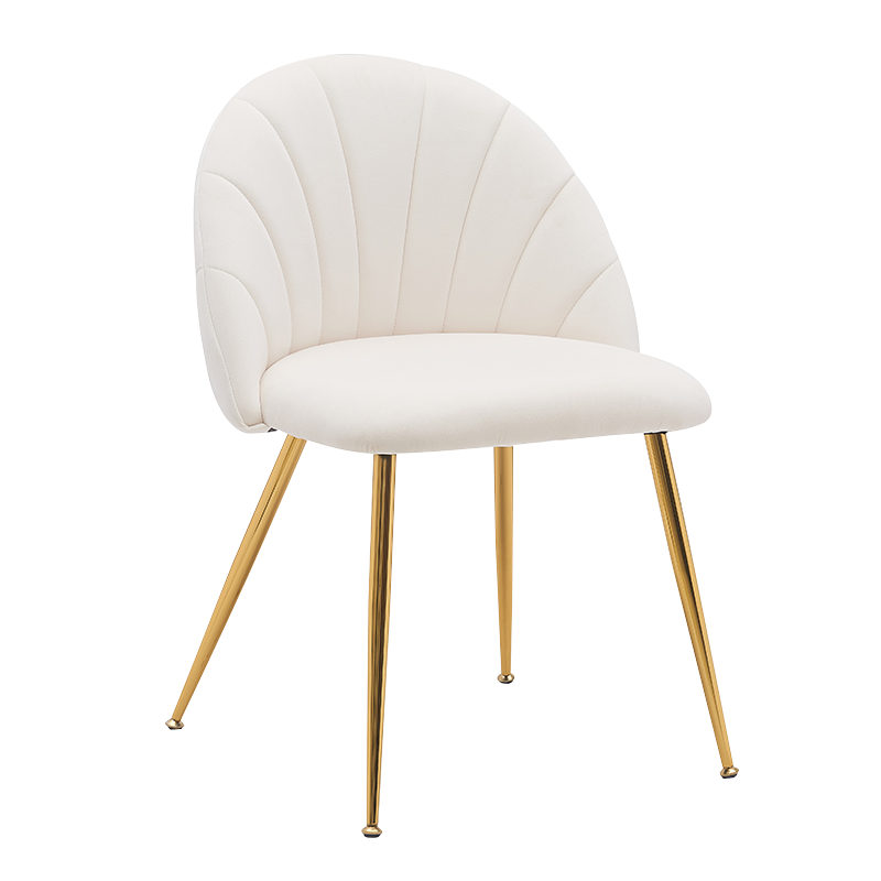 Белые бархатные обеденные стулья с низкой спинкой и деревянным акцентом (Y-C28)