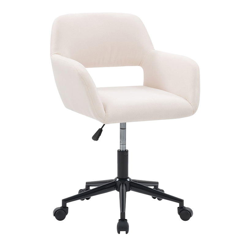 Бежевый тканевый деревянный подлокотник с широкой обивкой для домашнего офиса (GY-630)