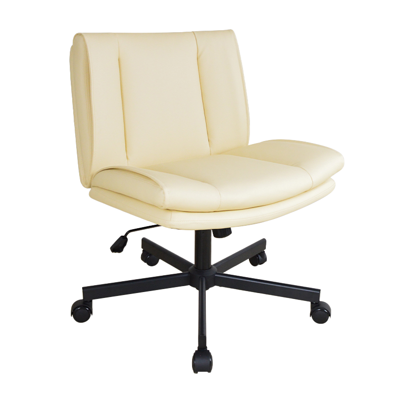 Кресло для домашнего офиса для отдыха из искусственной кожи со средней спинкой, без подлокотников, с широкой обивкой (X-5146)
