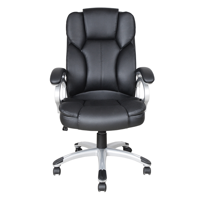 Черное офисное кресло с высокой спинкой и фиксированным подлокотником (Y-2825)