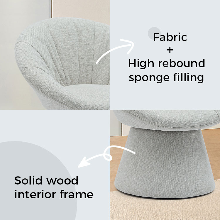 Простой стильный итальянский вращающийся обеденный стул с круглым основанием, кресло для отдыха для гостиной отеля (GY-644)