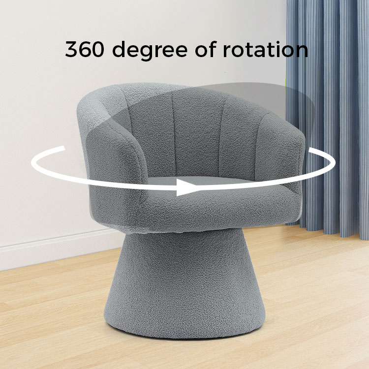 Серый стиль для отдыха в помещении, удобная утолщенная подушка для сиденья, поворотный шезлонг с акцентом в отеле, кресло для гостиной (GY-646)
