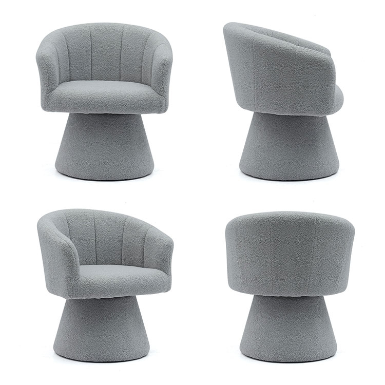 Серый стиль для отдыха в помещении, удобная утолщенная подушка для сиденья, поворотный шезлонг с акцентом в отеле, кресло для гостиной (GY-646)