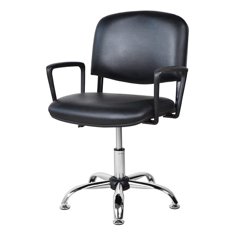 Стул салона с металлическим подлокотником из полиуретана с низкой спинкой и хромированным скольжением (M-6118)