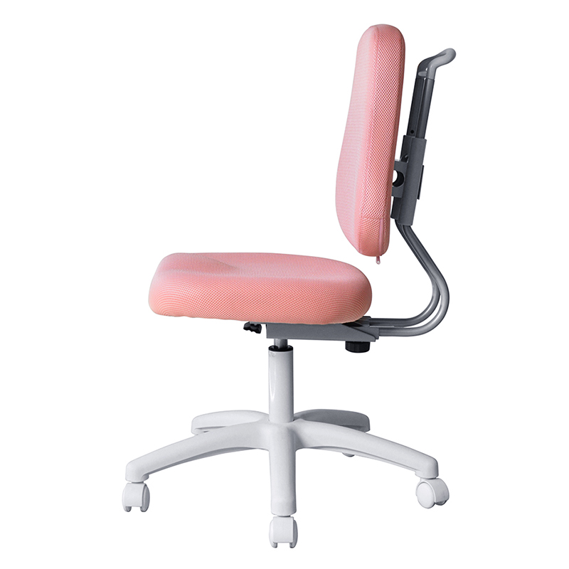 Рабочее кресло для персонала без подлокотников из розовой ткани с нейлоновым основанием (M-6122)