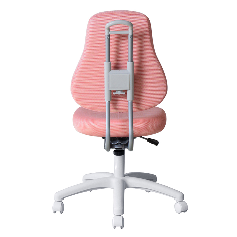 Рабочее кресло для персонала без подлокотников из розовой ткани с нейлоновым основанием (M-6122)