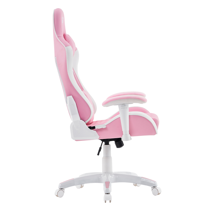 Розовое современное вращающееся игровое кресло с регулируемыми 3D-подлокотниками (T-7122)