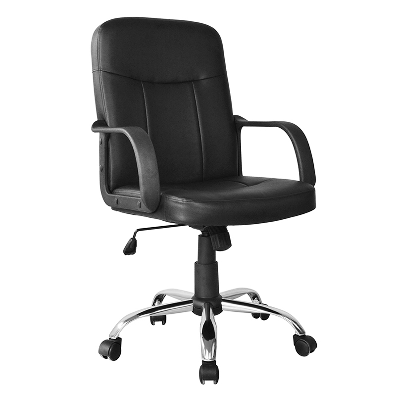 Стул для офиса с подлокотником из полипропилена со средней спинкой и хромированной основой (Y-2744)