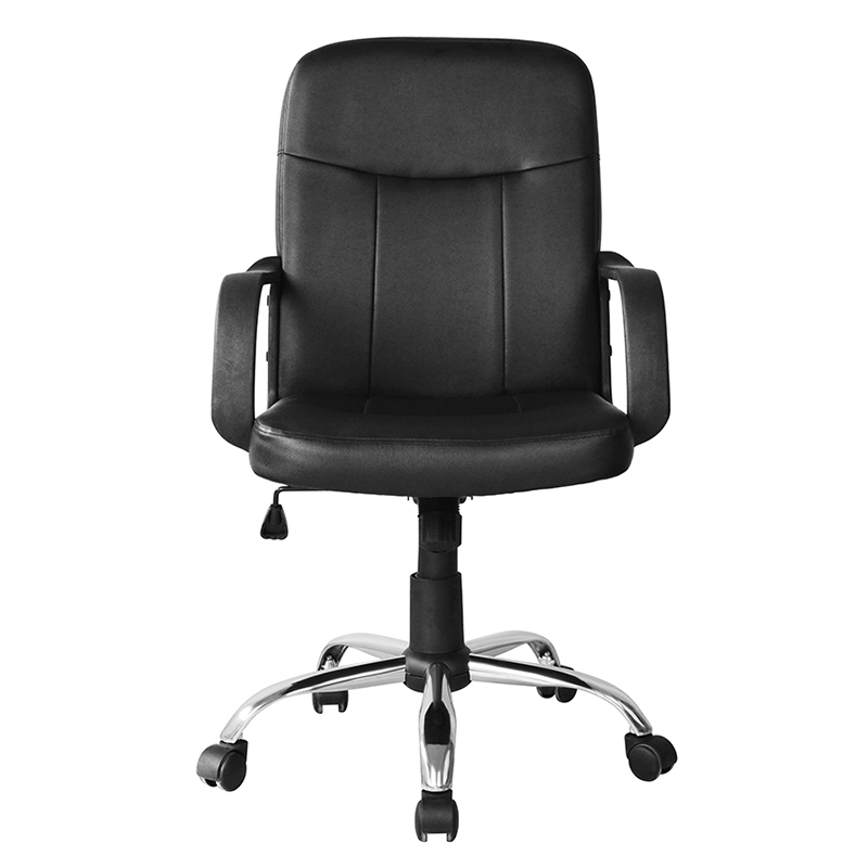 Стул для офиса с подлокотником из полипропилена со средней спинкой и хромированной основой (Y-2744)