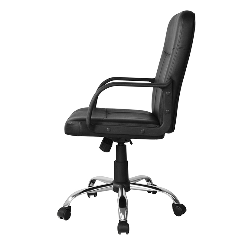 Стул для офиса с подлокотником из полипропилена со средней спинкой и хромированной основой (Y-2744)