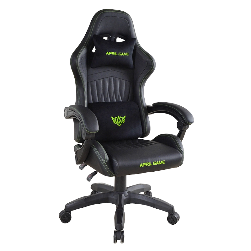 Кожаное игровое кресло с регулируемыми подлокотниками из полипропилена (T-7130)